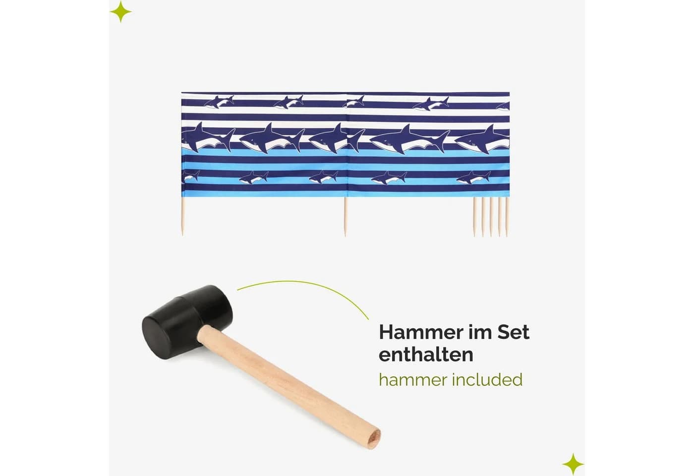Garronda Windschutz Strand Sichtschutz 8m lang mit Gummihammer - Bild 5