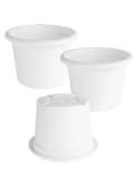 Garronda Blumentopf Set 3er Pack Weiß Kunststoff Bild 1