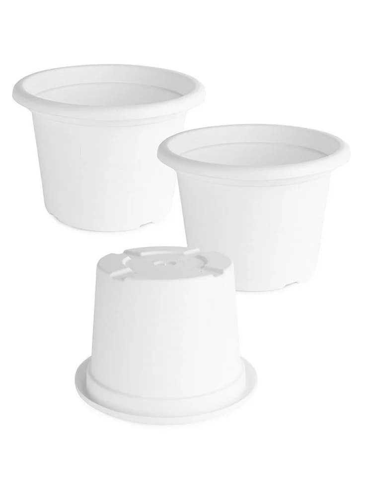 Garronda Blumentopf Set 3er Pack Weiß Kunststoff