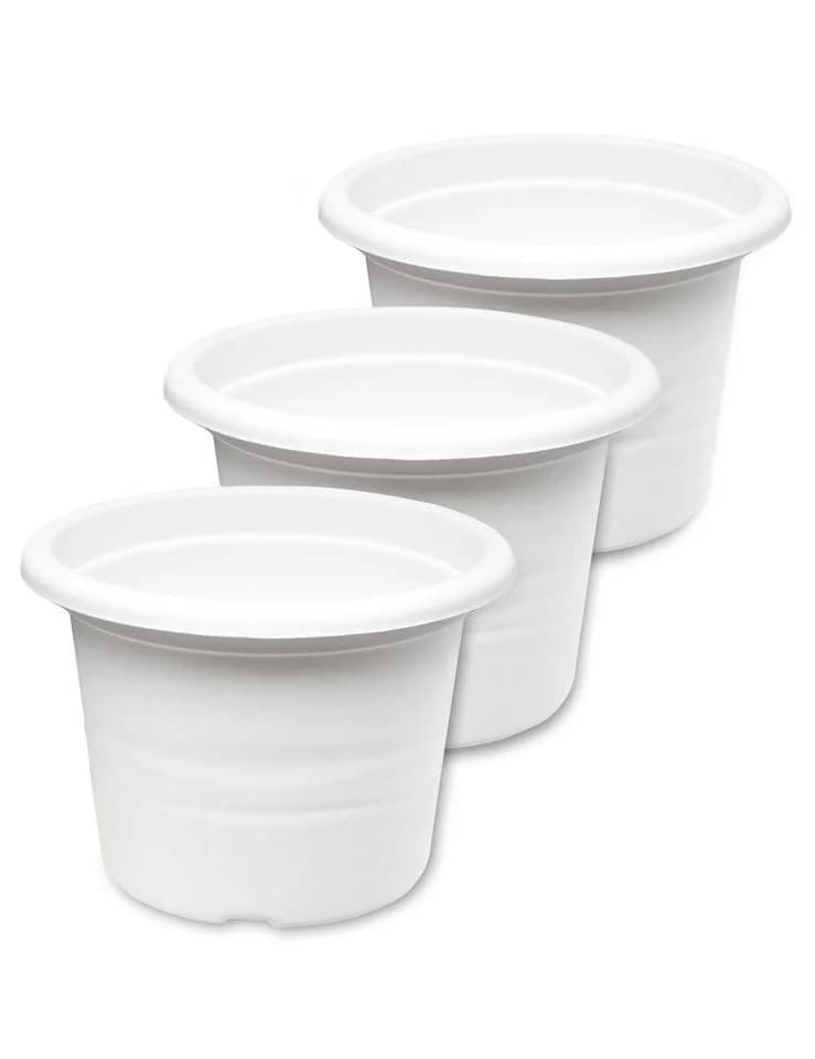 Garronda Blumentopf Set 3er Pack Weiß Kunststoff - Bild 2