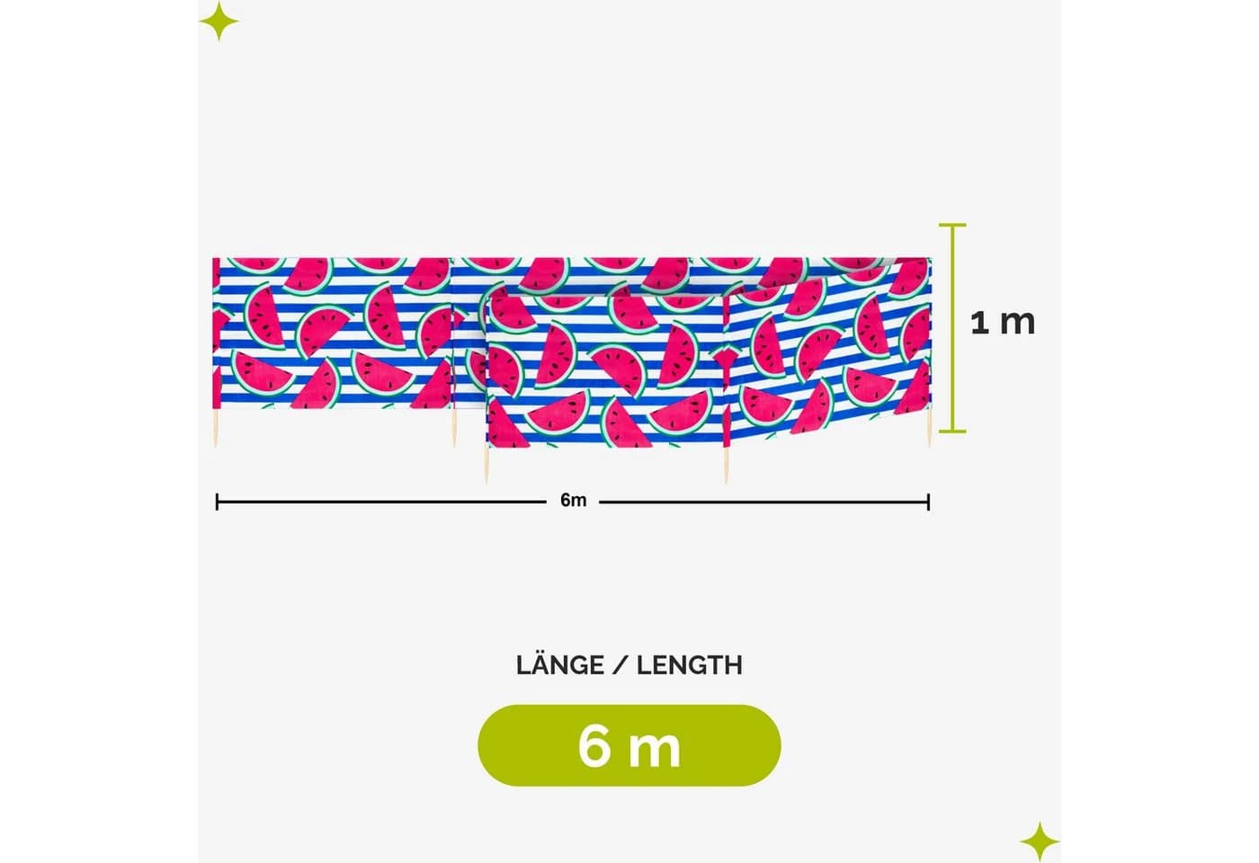 Garronda Windschutz Strand Sichtschutz 6m mit Gummihammer - Bild 3