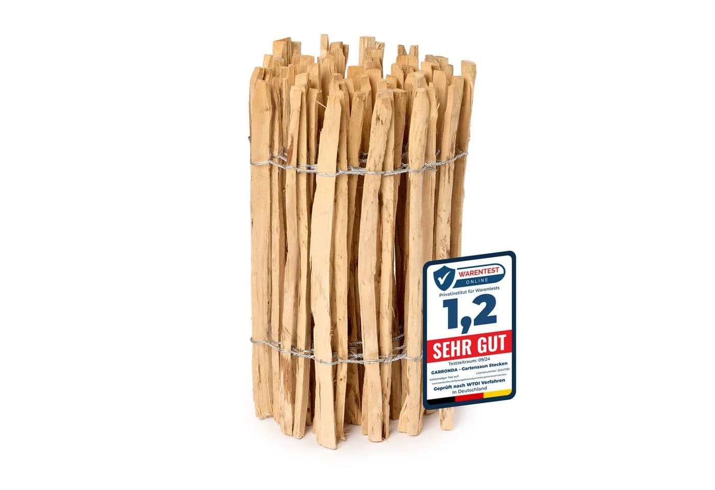 Garronda Staketenzaun 60cm x 5m Steckzaun Haselnussholz