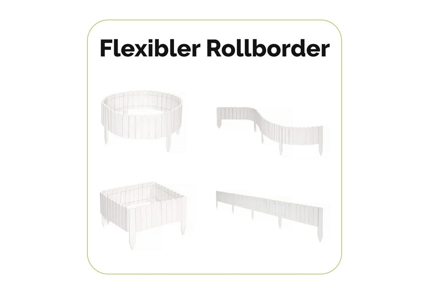 Garronda Rasenkante Beeteinfassung Holz Rollzaun Flexibler Rollborder 2m - Bild 3