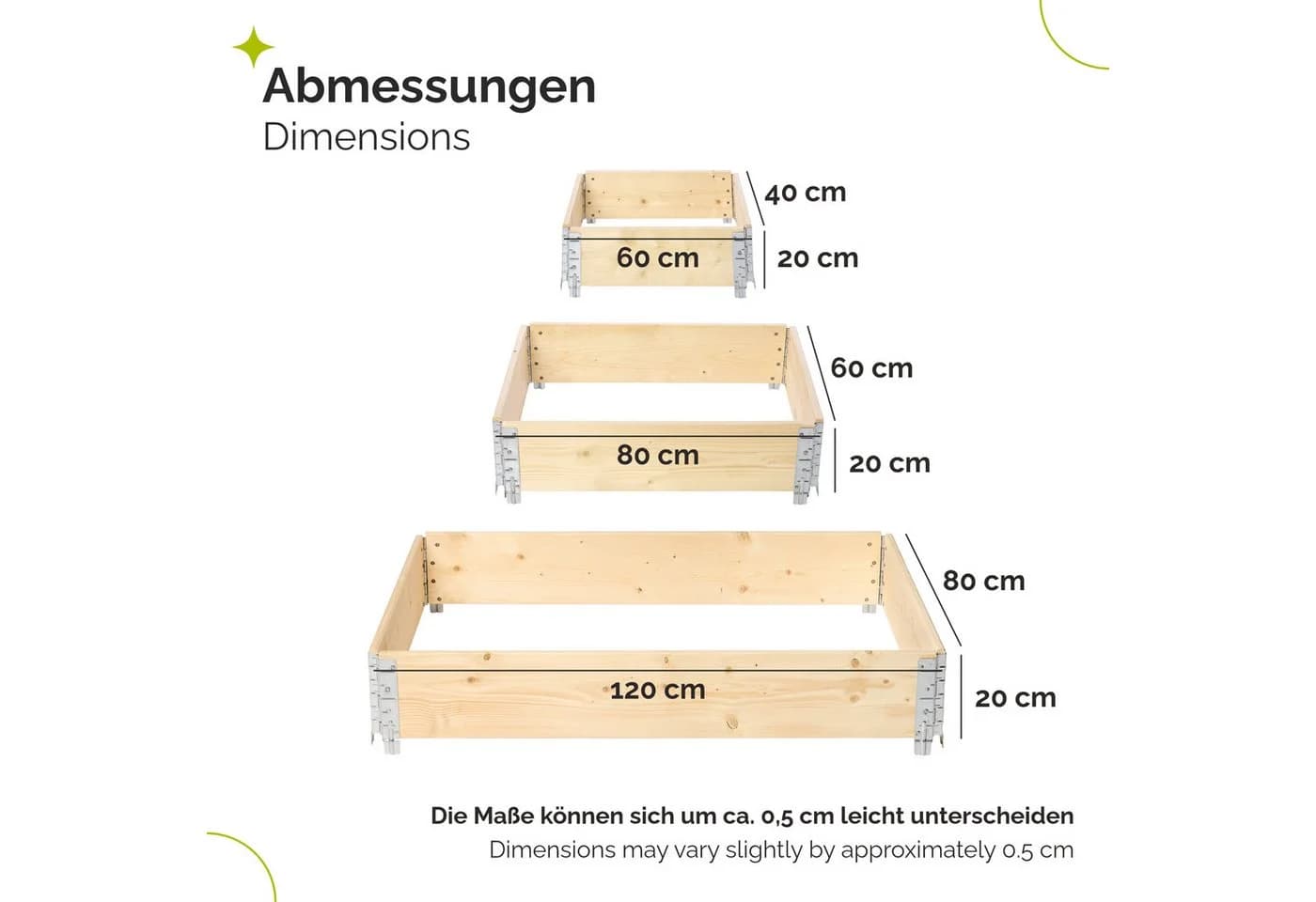 Garronda Hochbeet 3-stufig Palettenrahmen Set