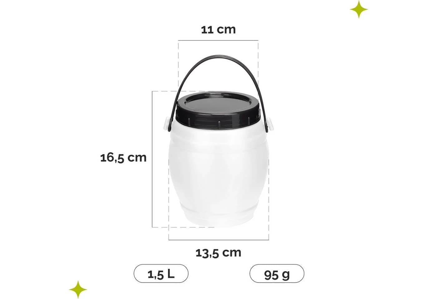 Garronda Regentonne 1,5L Weiß BPA-frei mit Deckel - Bild 3