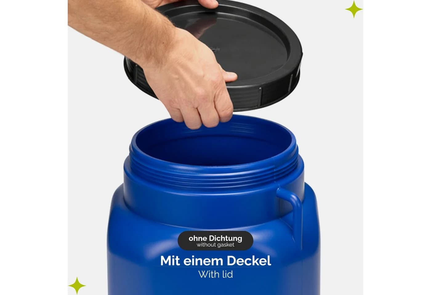 Garronda Regentonne 30L Blau BPA-frei quadratisch mit Deckel - Bild 4