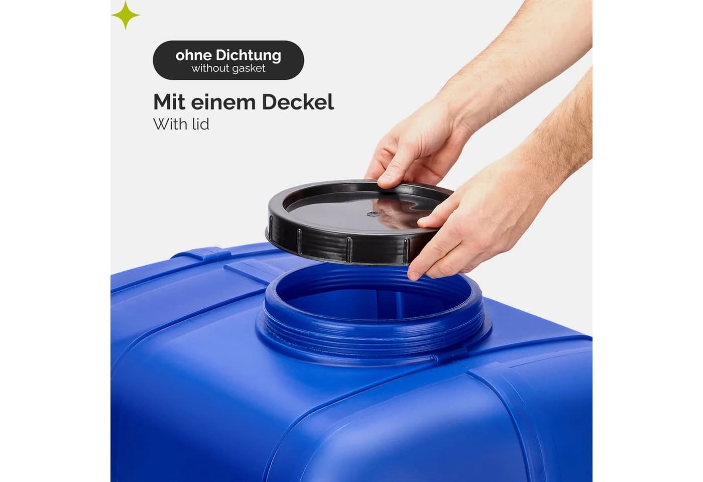 Garronda Regentonne 150l mit Deckel und Zapfhahn Blau HDPE - Bild 3