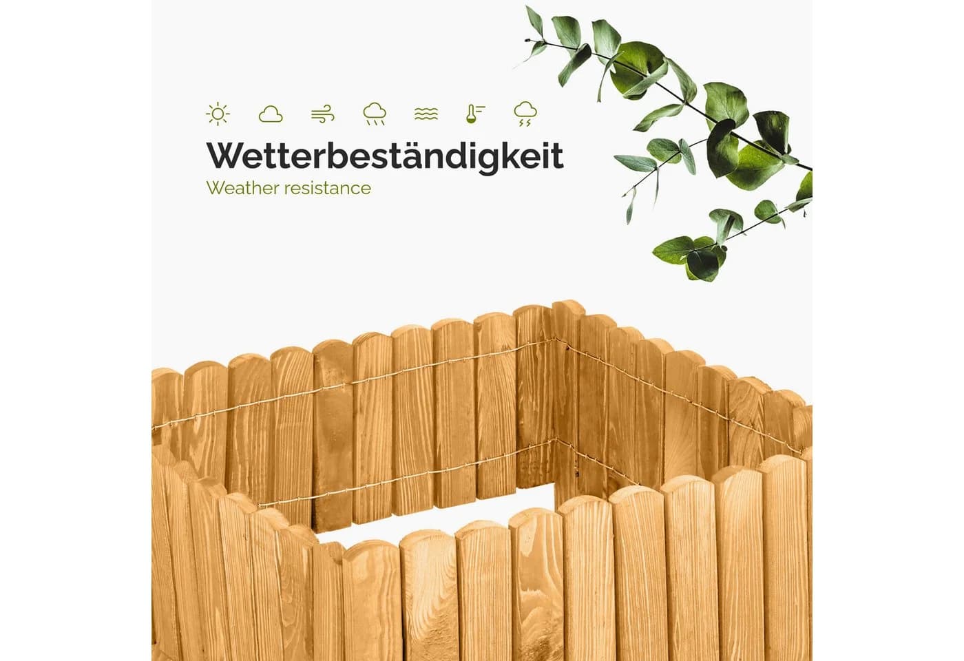 Garronda Zaun Rasenkante Holz Beeteimfassung Flexibler Rollborder - Bild 5
