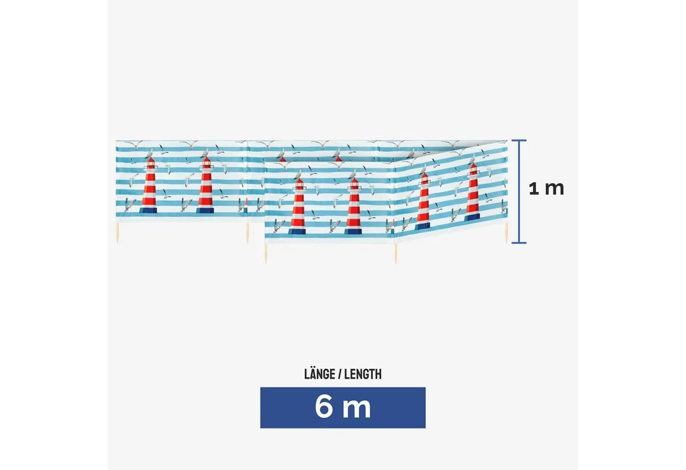Ladeheid Strand Windschutz Sichtschutz Paravent