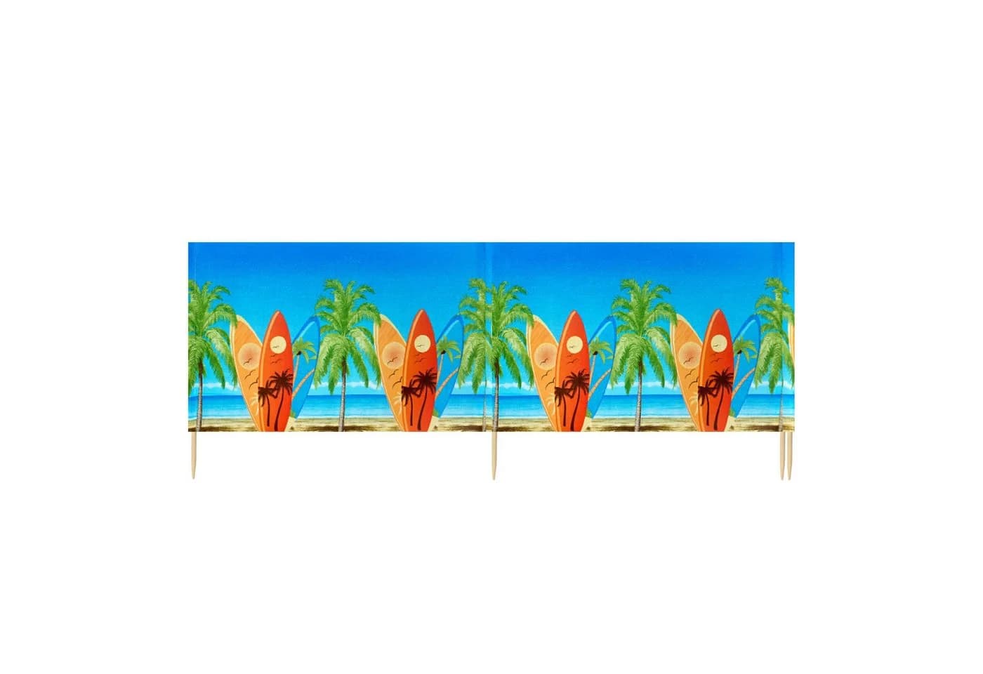 Ladeheid Windschutz Strand Sichtschutz Paravent Bunt Polyester Kieferholz - Bild 2