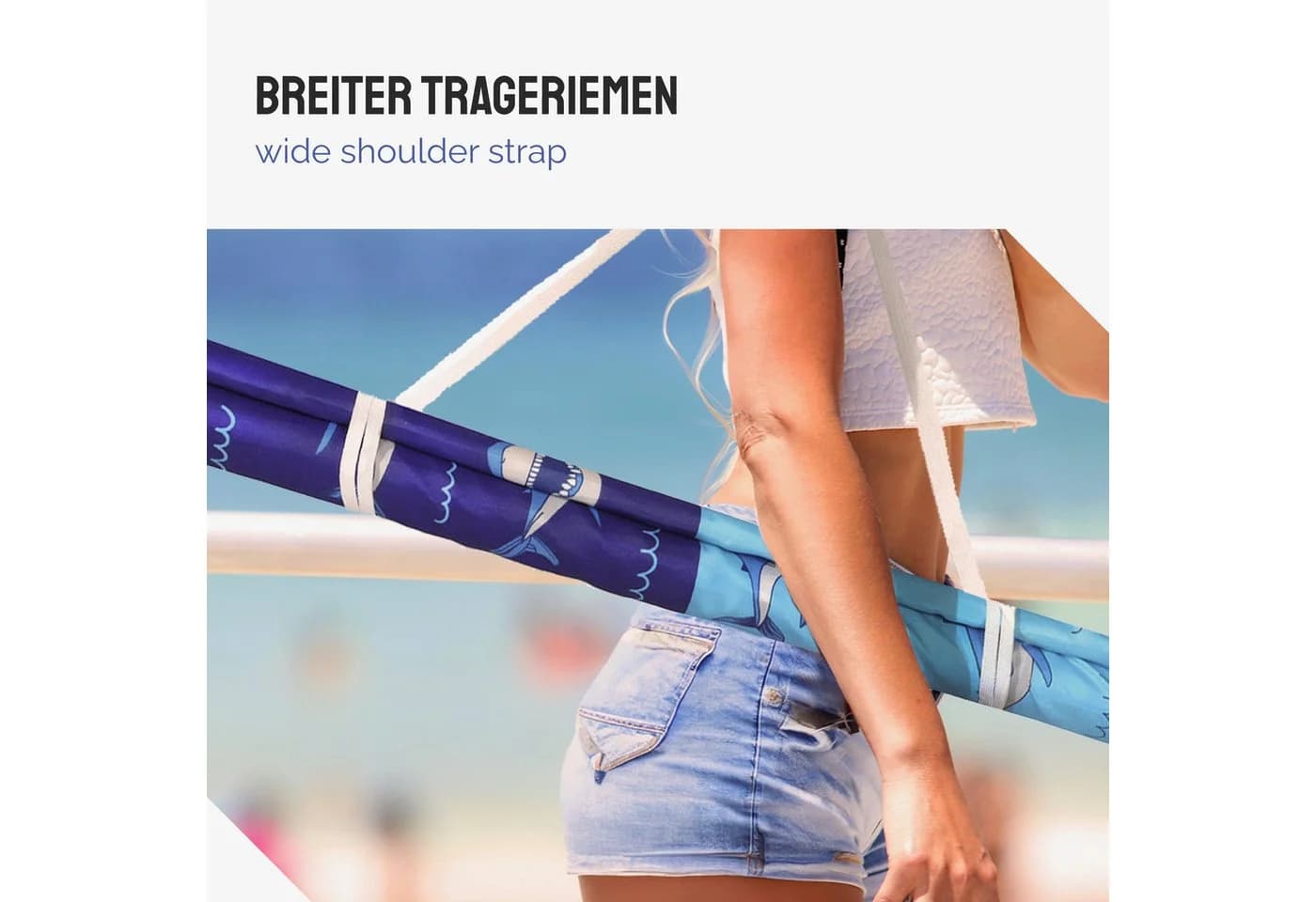 Ladeheid Windschutz Strand Sichtschutz Paravent Bunt Polyester Kieferholz - Bild 5