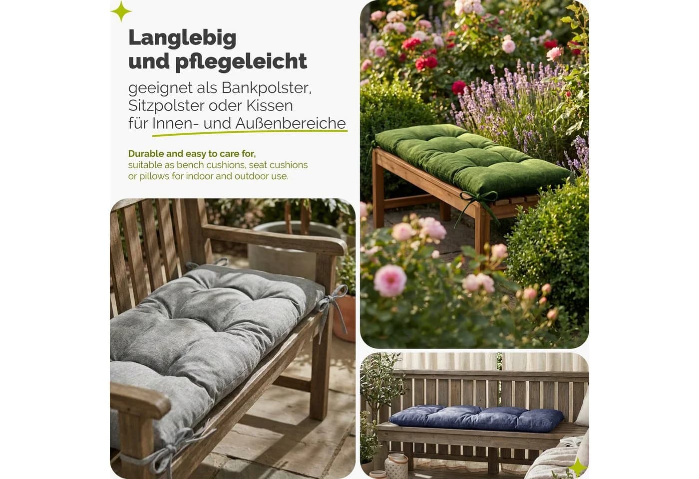 Garronda Bankauflage Outdoor Grün UV-beständig - Bild 5