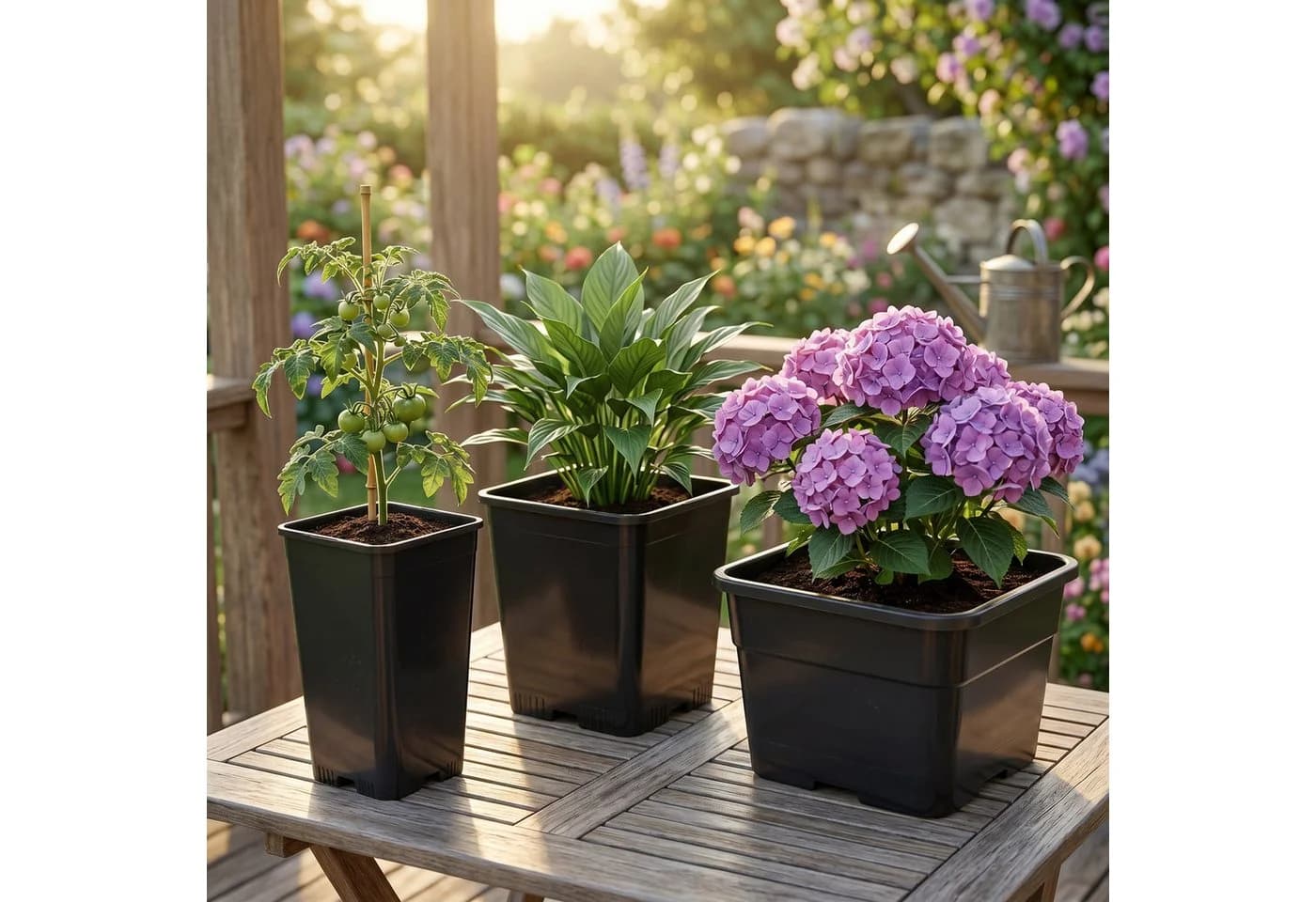 Garronda Blumentopf Kunststoff hoch eckig mit Drainagelöchern 20er Set