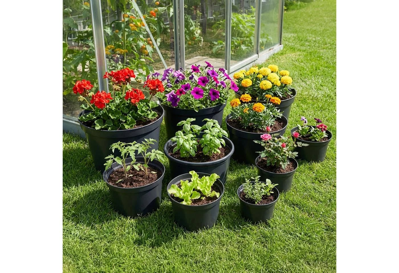 Garronda Blumentopf rund Kunststoff mit Drainagelöchern - Bild 3
