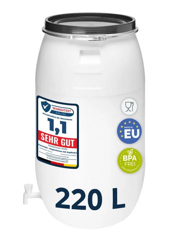Garronda Regentonne 220 l Weiß Kunststoff