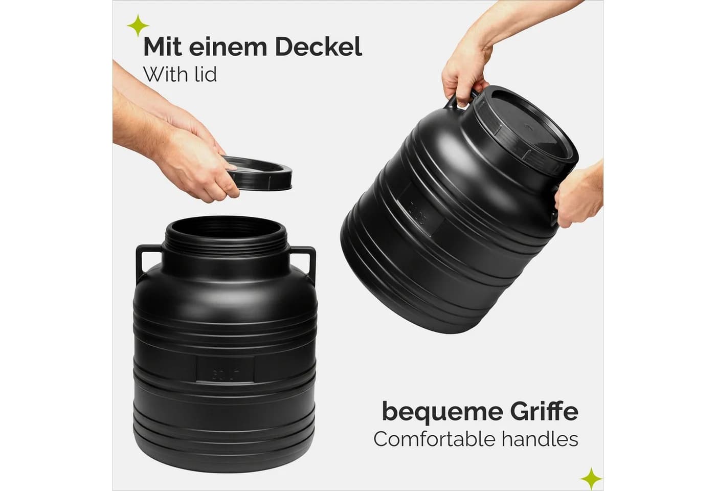 Garronda Regentonne 30L Schwarz Kunststoff Fass mit Deckel - Bild 4