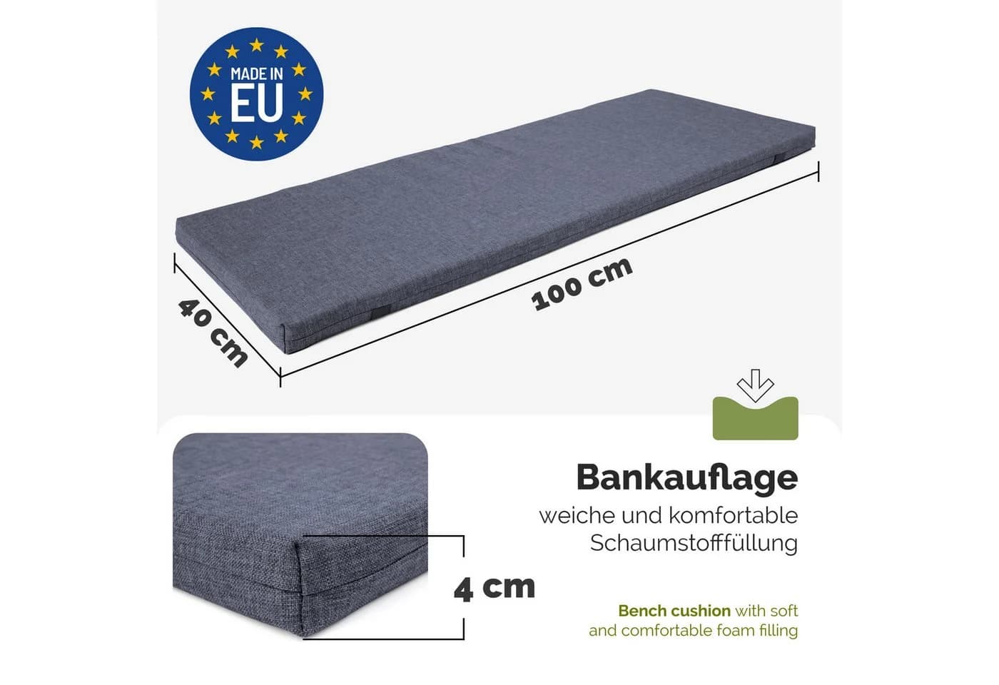 Garronda Bankauflage Marineblau wasserabweisend UV-beständig
