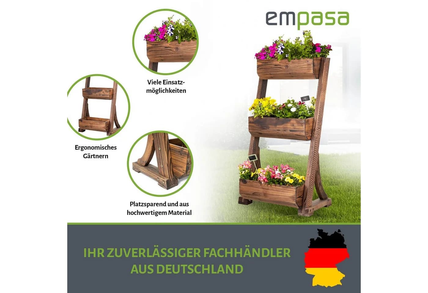 empasa Hochbeet RAISE 3 Tanne 3 Pflanzkästen