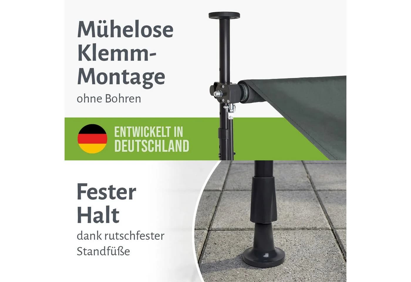 empasa Klemmmarkise ILANGA Anthrazit UV-beständig höhenverstellbar - Bild 3