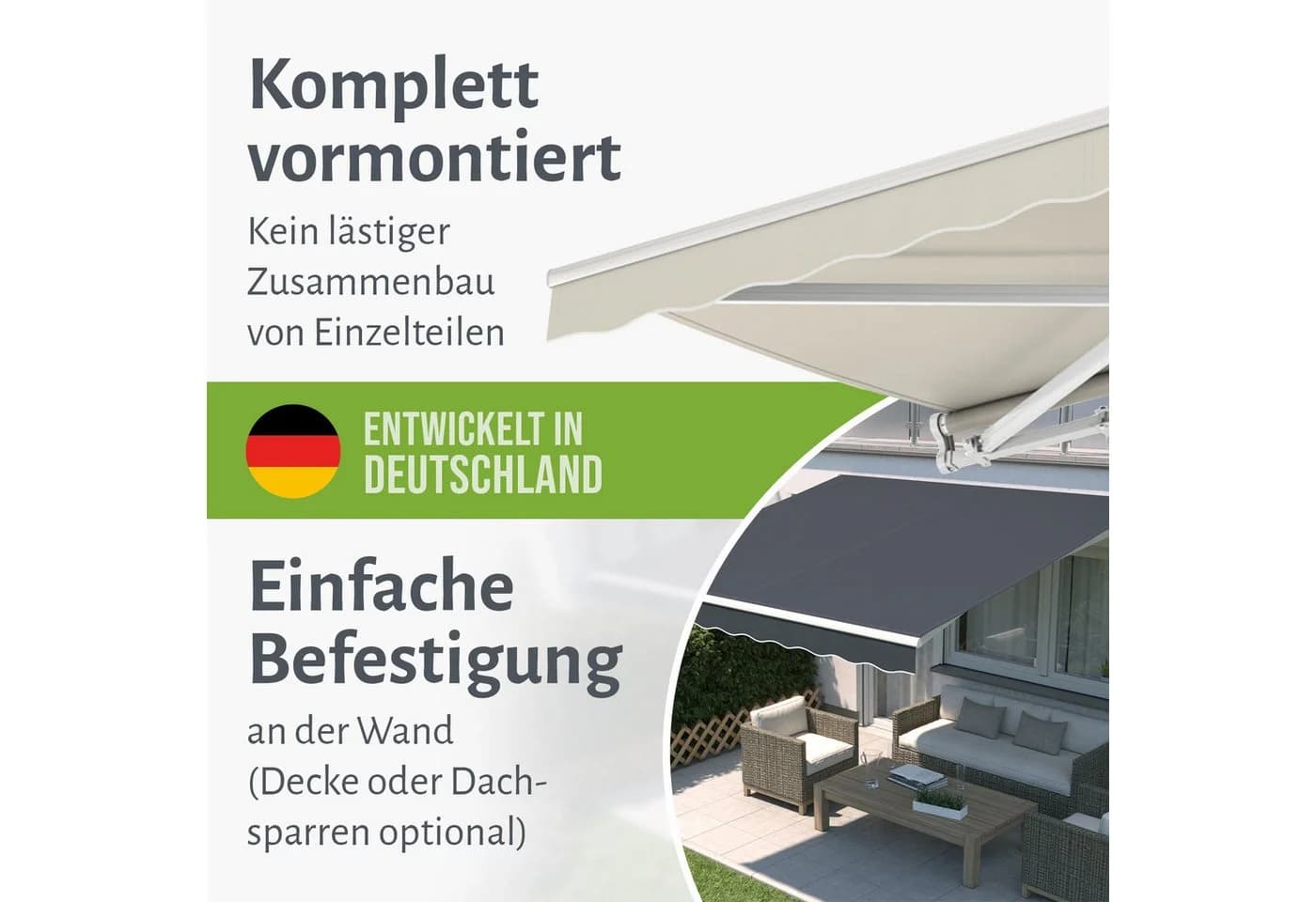 empasa Gelenkarmmarkise START Aluminium-Gestell Weiß - Bild 4