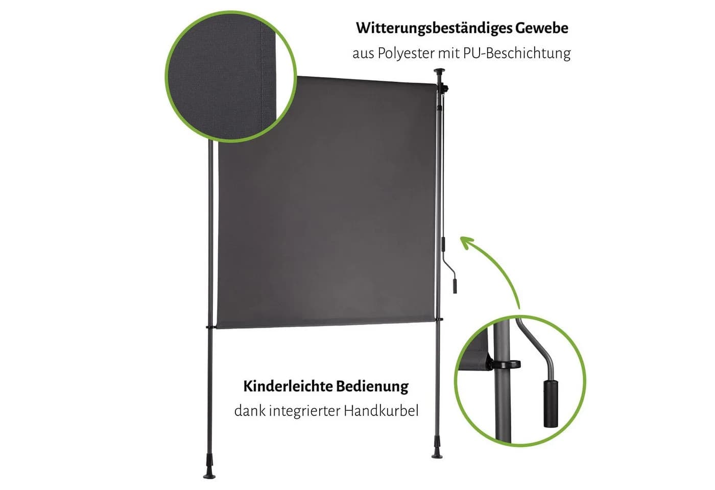 empasa Klemmmarkise Privacy Screen Anthrazit für Balkon & Terrasse