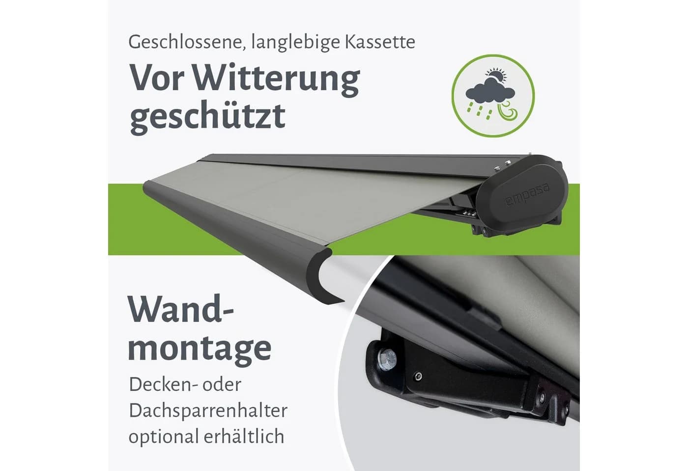 empasa Vollkassettenmarkise PROFI PLUS Hellgrau WiFi-Motor - Bild 5
