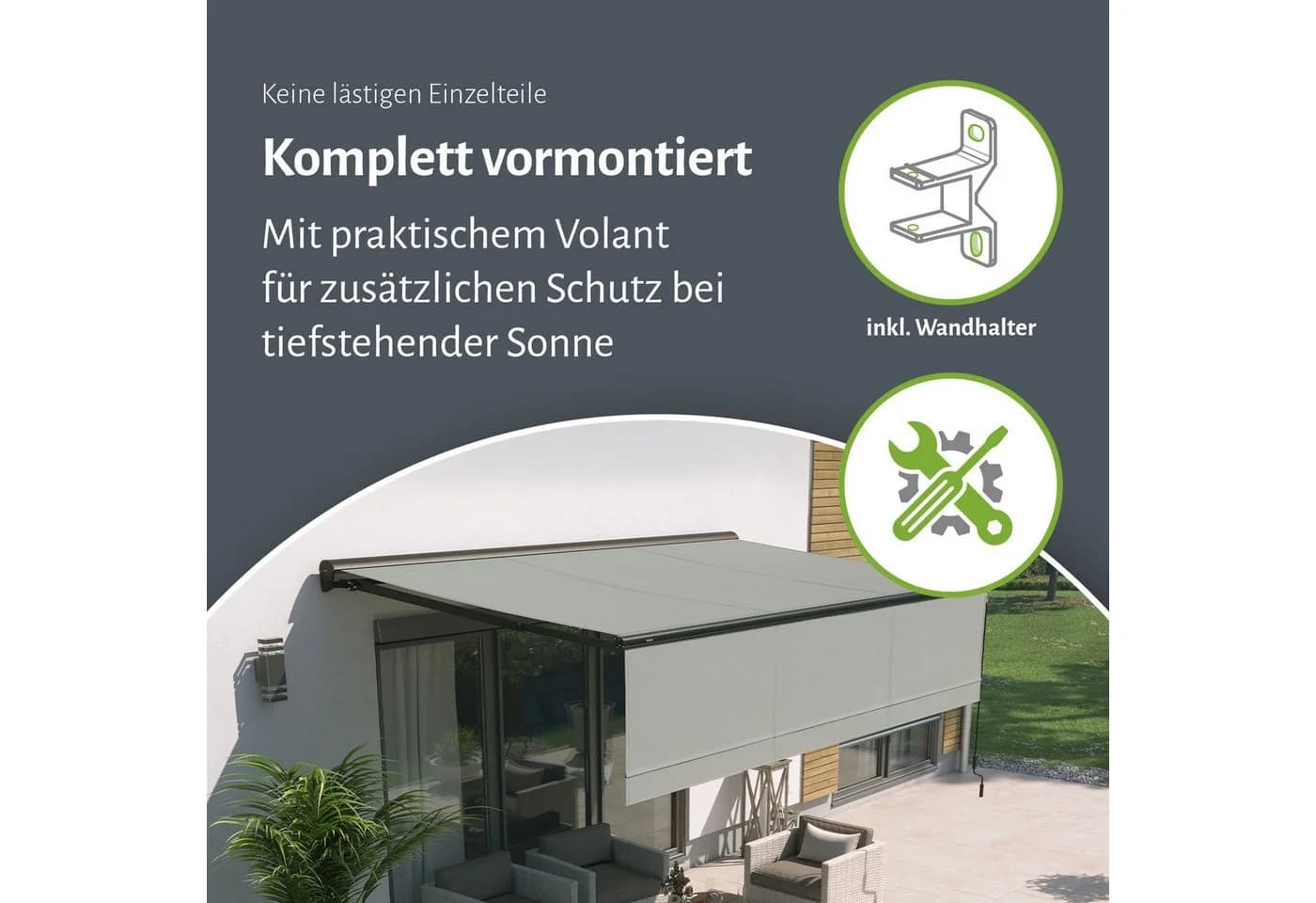 empasa Kassettenmarkise "EXPERT" Elektrische Halbkassettenmarkise mit ausfahrbarem Volant - Bild 3