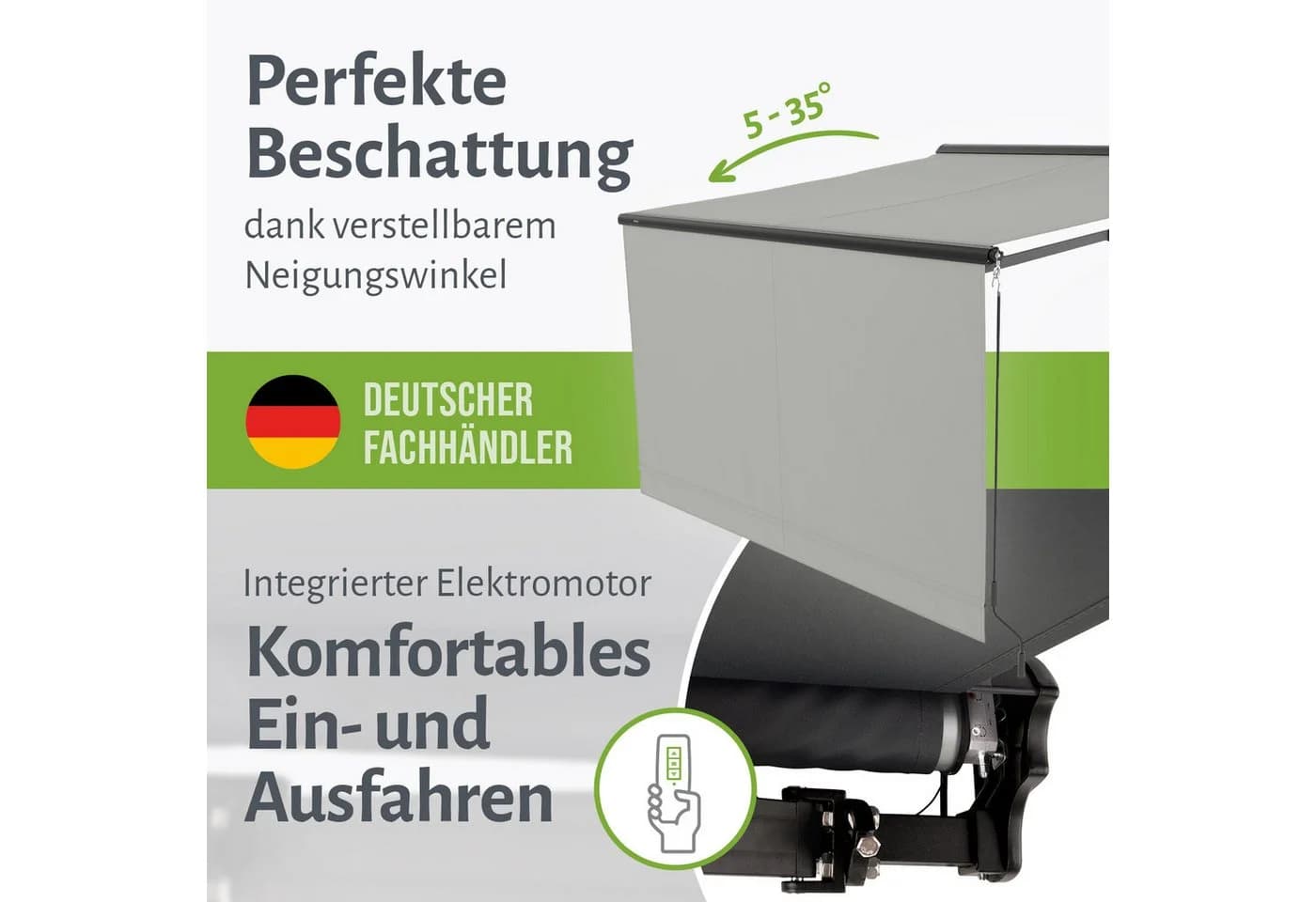 empasa Kassettenmarkise "EXPERT" Elektrische Halbkassettenmarkise mit ausfahrbarem Volant - Bild 4
