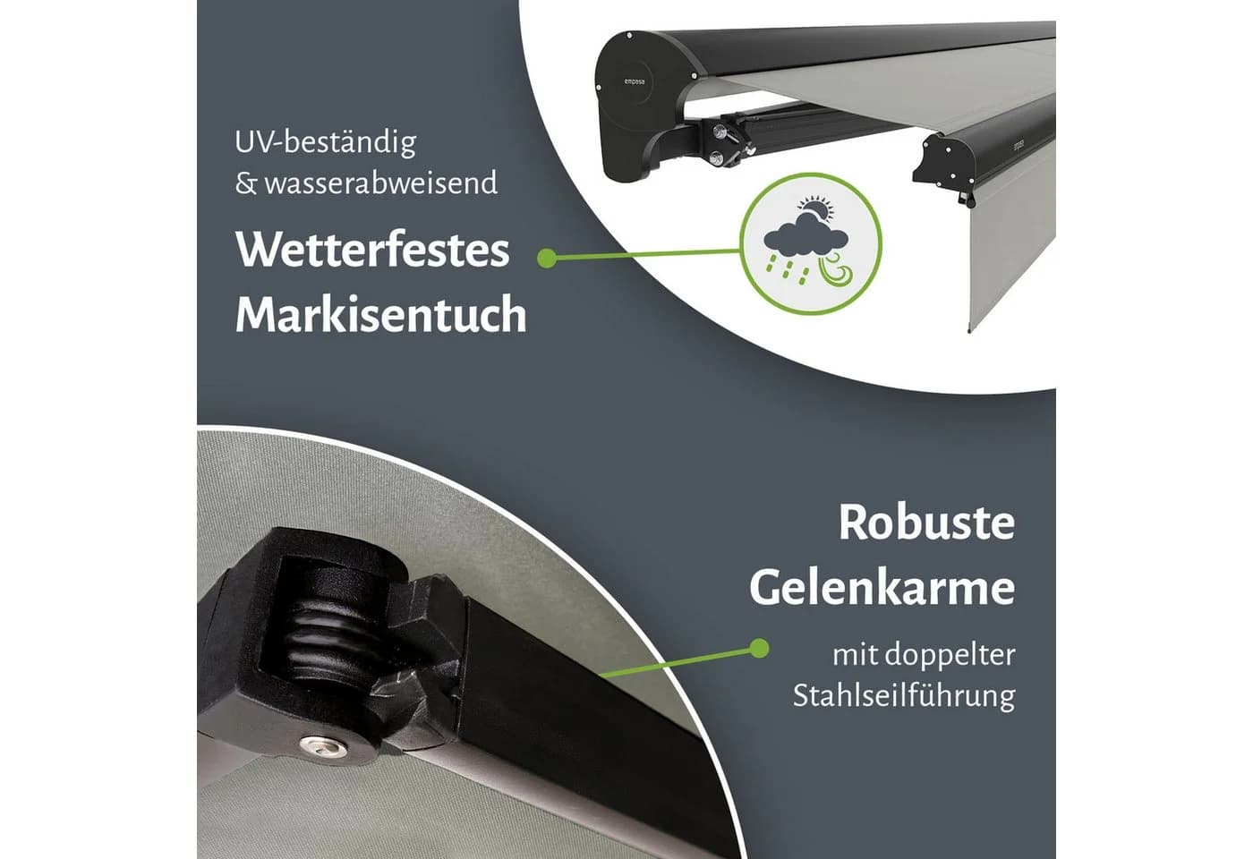empasa Kassettenmarkise "EXPERT" Elektrische Halbkassettenmarkise mit ausfahrbarem Volant - Bild 5