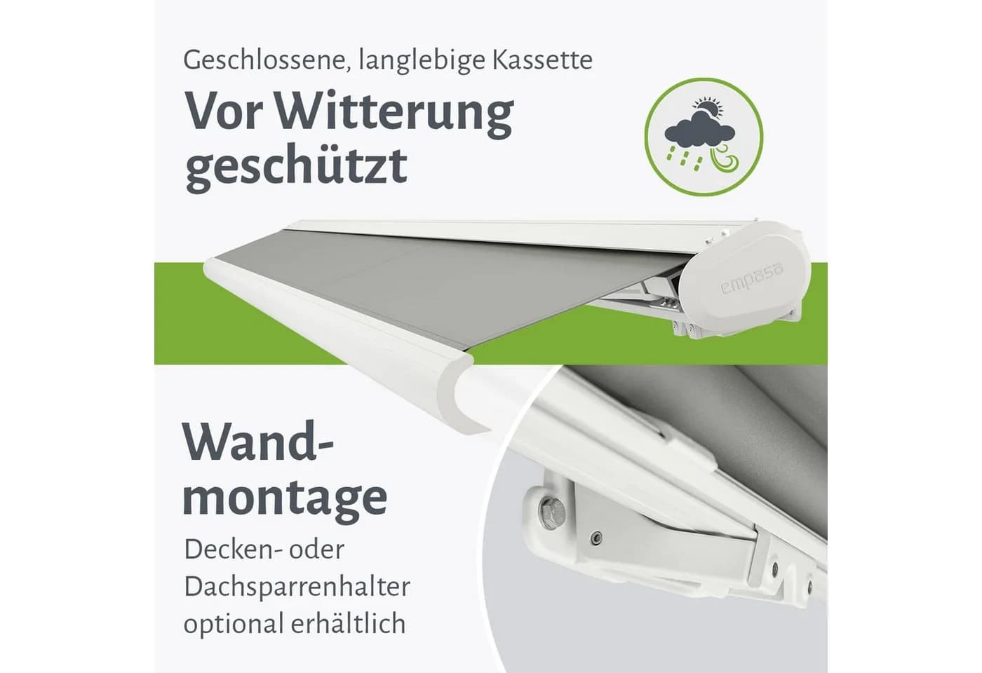 empasa Kassettenmarkise PROFI PLUS Hellgrau WiFi-Motor Aluminium - Bild 5