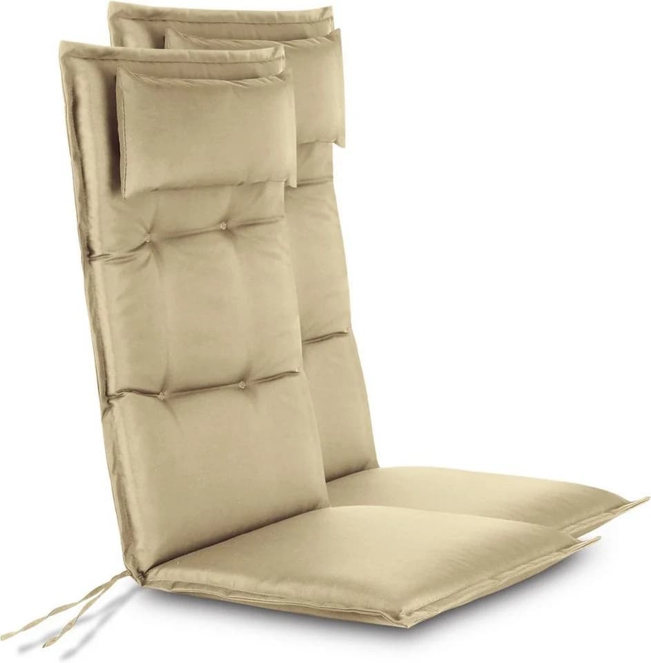 Aspero Hochlehnerauflage Palermo Set 2 Stuhlkissen Beige Wasserdicht - Bild 2