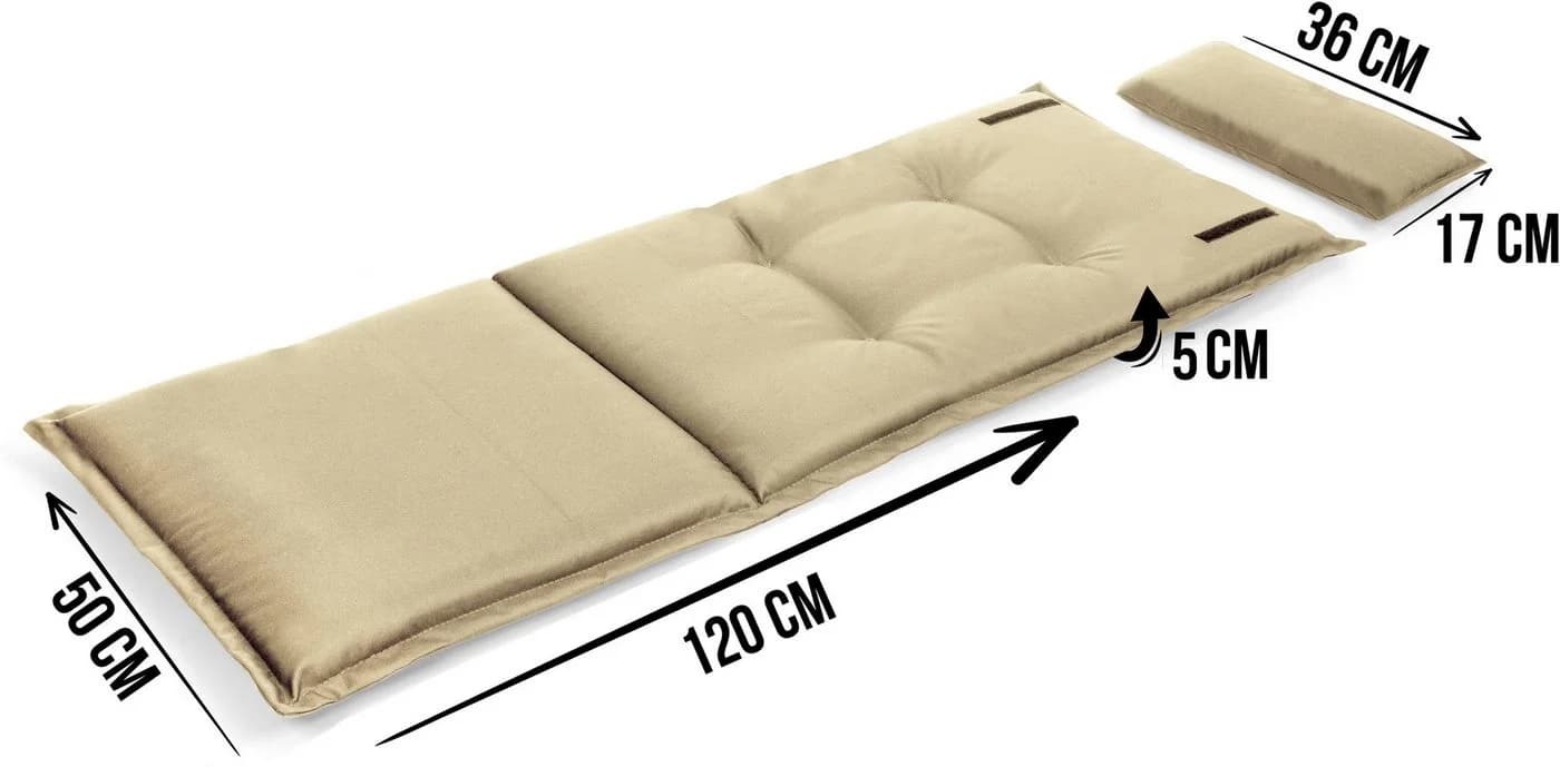 Aspero Hochlehnerauflage Palermo Set 2 Stuhlkissen Beige Wasserdicht - Bild 4