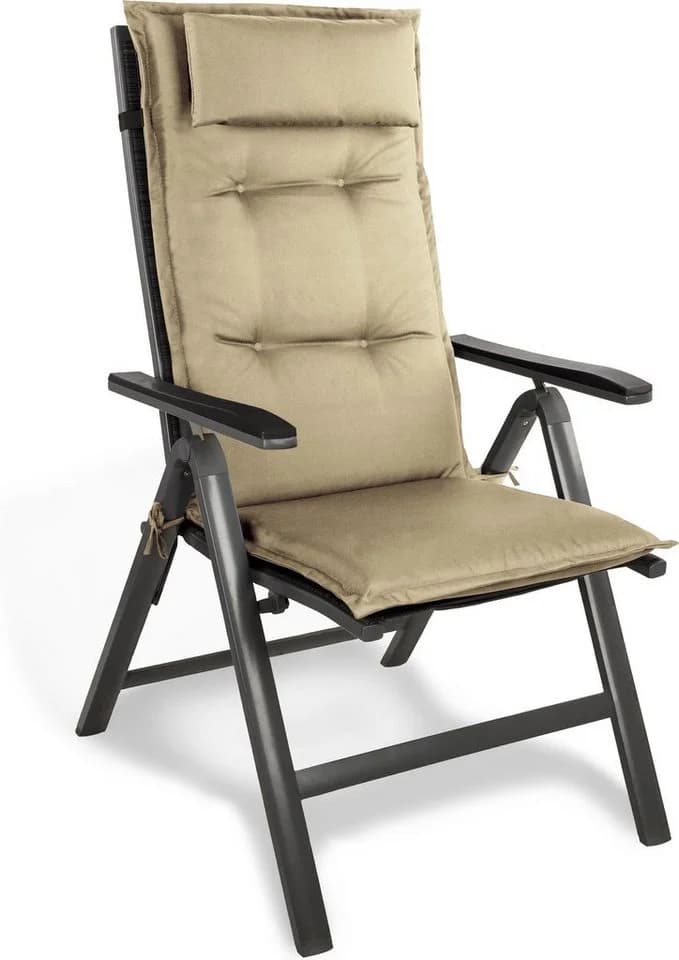 Aspero Hochlehnerauflage Palermo Set 4 Stuhlkissen Beige Wasserdicht