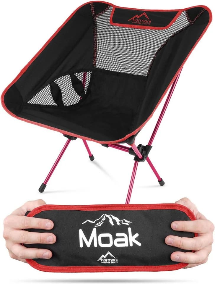 normani Campingstuhl Moak Ultraleicht 796g Rot Aluminium - Bild 2