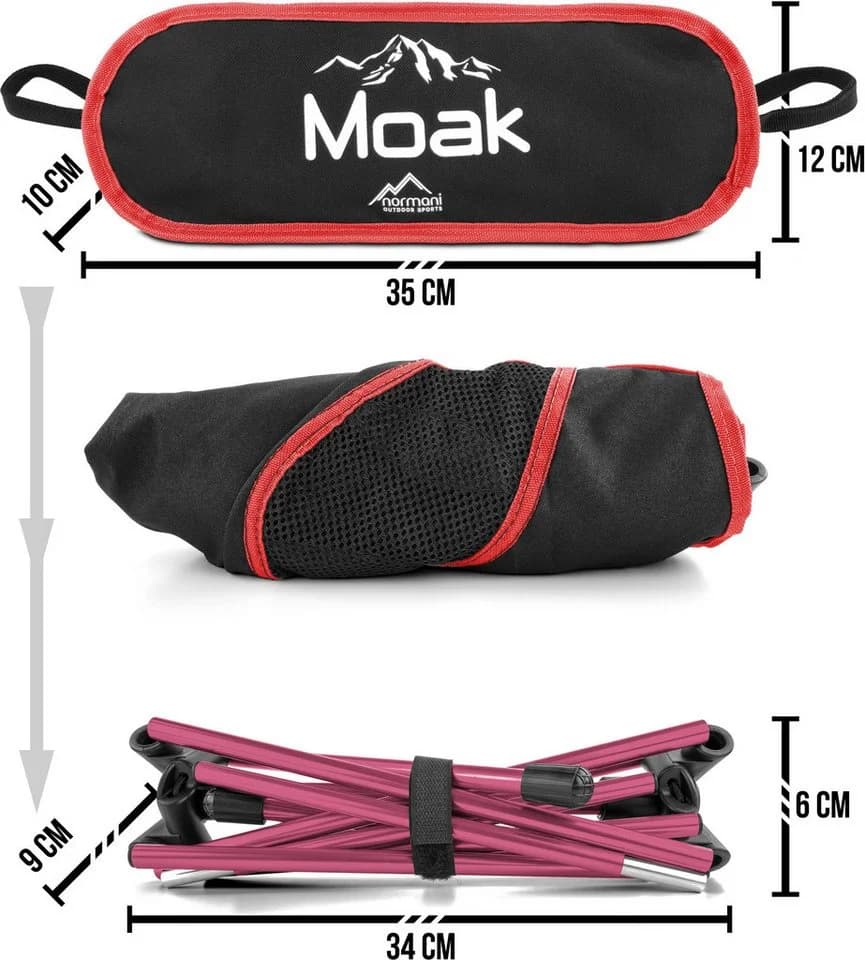 normani Campingstuhl Moak Ultraleicht 796g Rot Aluminium - Bild 5