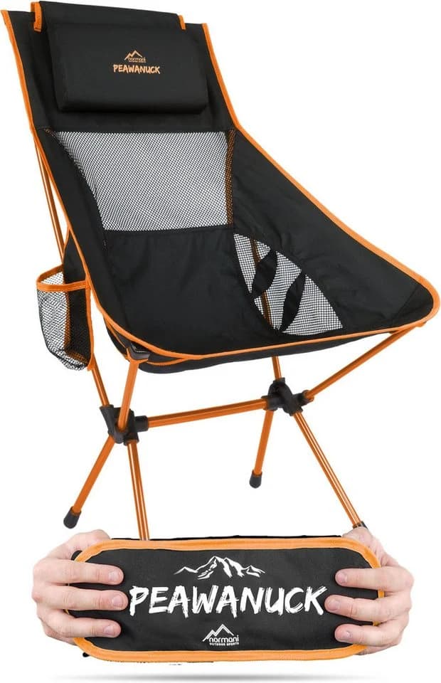 normani Campingstuhl Pewanuck Ultraleicht Faltstuhl Orange Aluminium - Bild 2