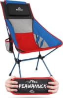 normani Peawanuck Ultraleichter Campingstuhl Blau/Rot mit Kopfkissen Bild 2