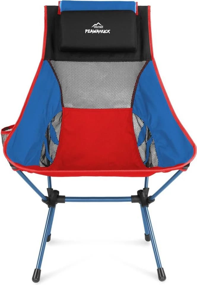 normani Peawanuck Ultraleichter Campingstuhl Blau/Rot mit Kopfkissen - Bild 4