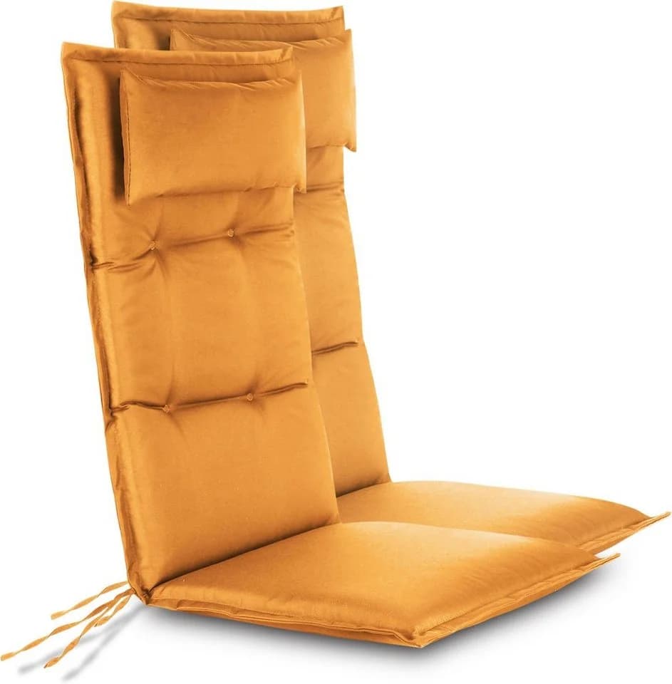 Aspero Hochlehnerauflage Palermo Set 2x Orange Grau Wasserdicht - Bild 2