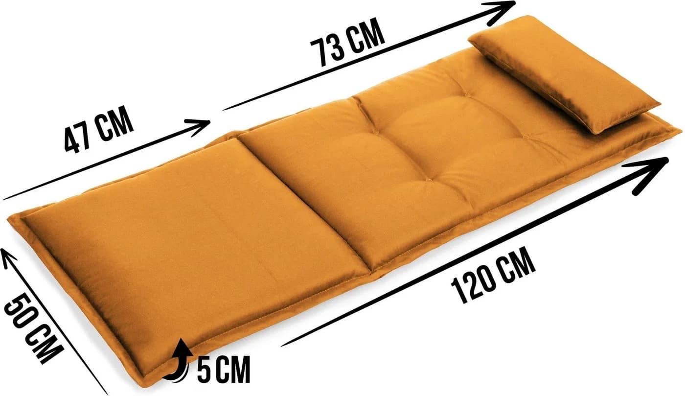 Aspero Hochlehnerauflage Palermo Set 2x Orange Grau Wasserdicht - Bild 4