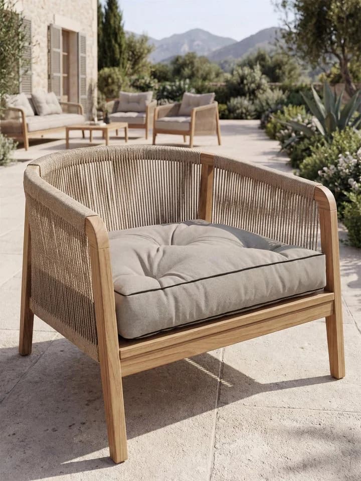 Aspero Sitzkissen Cartagena Beige 58x58 cm Outdoor Auflage