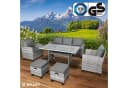 BRAST Gartenlounge-Set Delight Grau 7-tlg. Polyrattan mit Kissen Bild 1