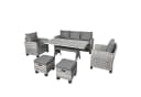 BRAST Gartenlounge-Set Delight Grau 7-tlg. Polyrattan mit Kissen Bild 2