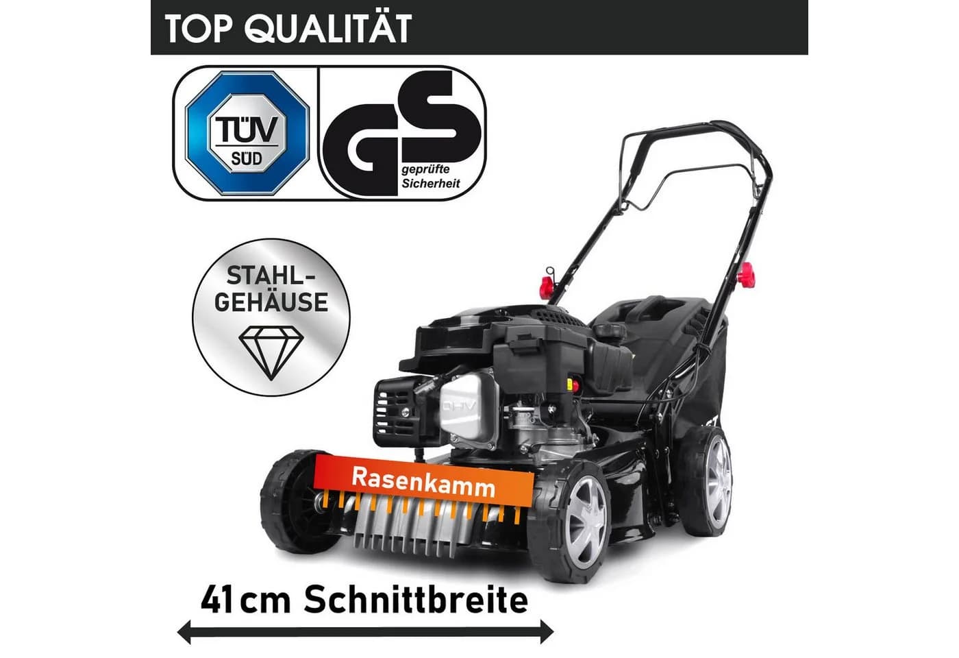 BRAST Benzinrasenmäher 41cm Schnittbreite 3kW Stahlgehäuse - Bild 3