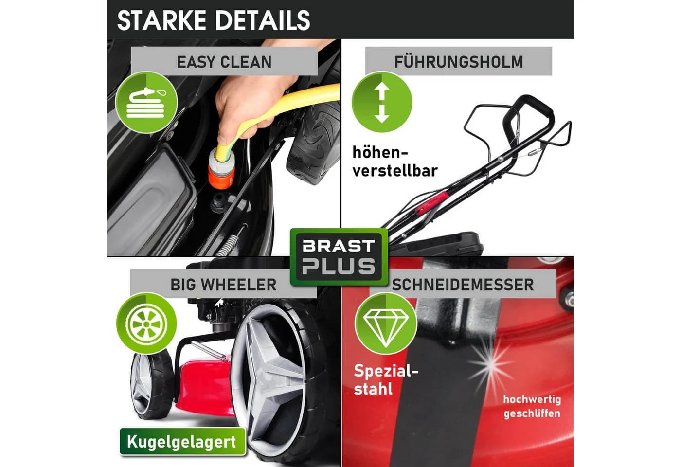 BRAST Benzinrasenmäher 4,76PS RED LINE 46 cm Schnittbreite - Bild 4