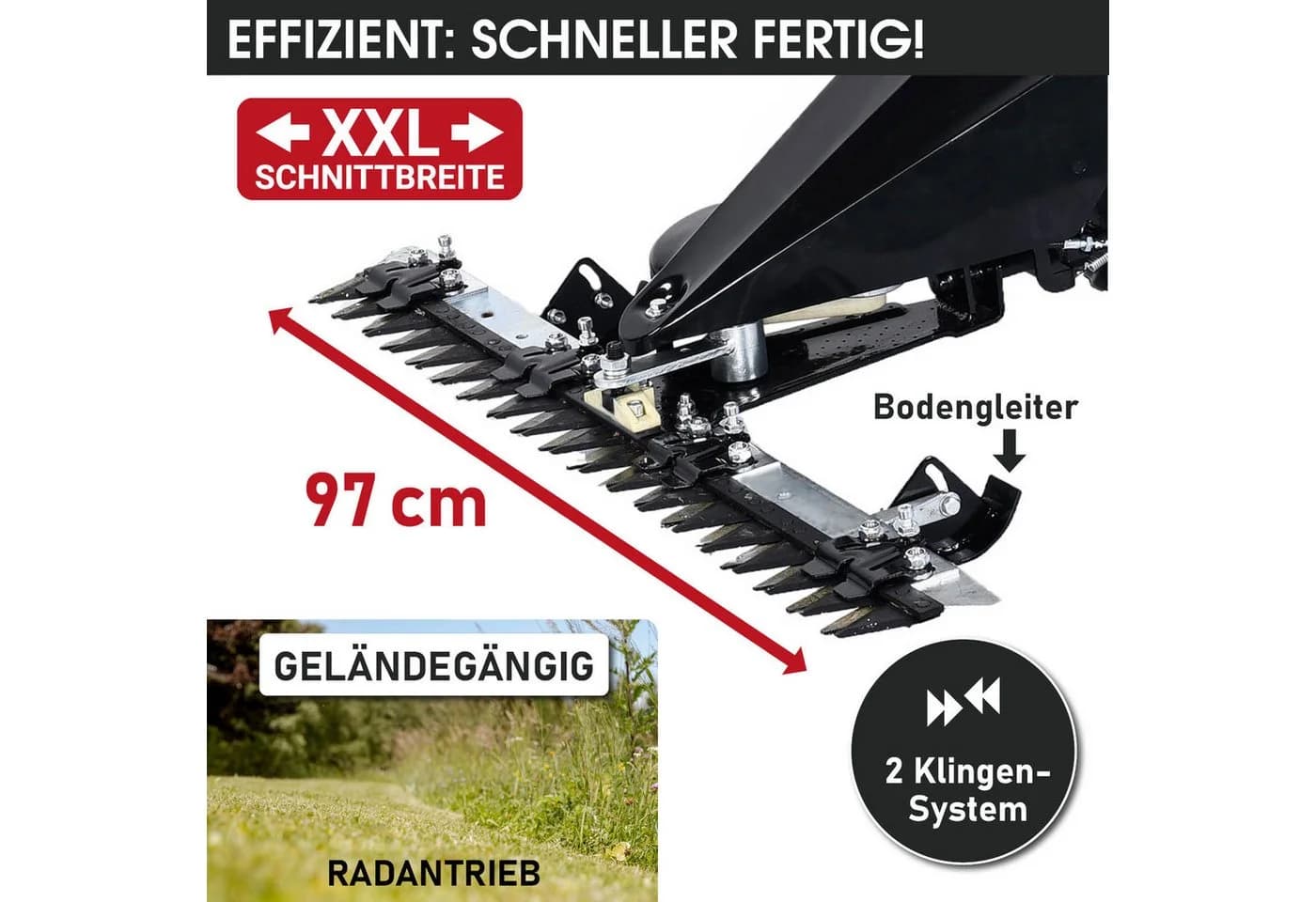 BRAST Benzin Balkenmäher 97cm Schnittbreite mit Selbstantrieb - Bild 4