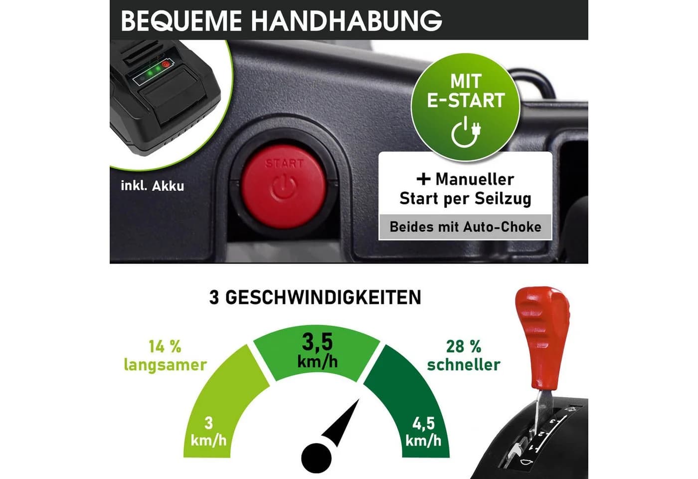 BRAST Benzinrasenmäher 46cm Stahlgehäuse Elektrostart 4-Takt OHV Motor - Bild 3