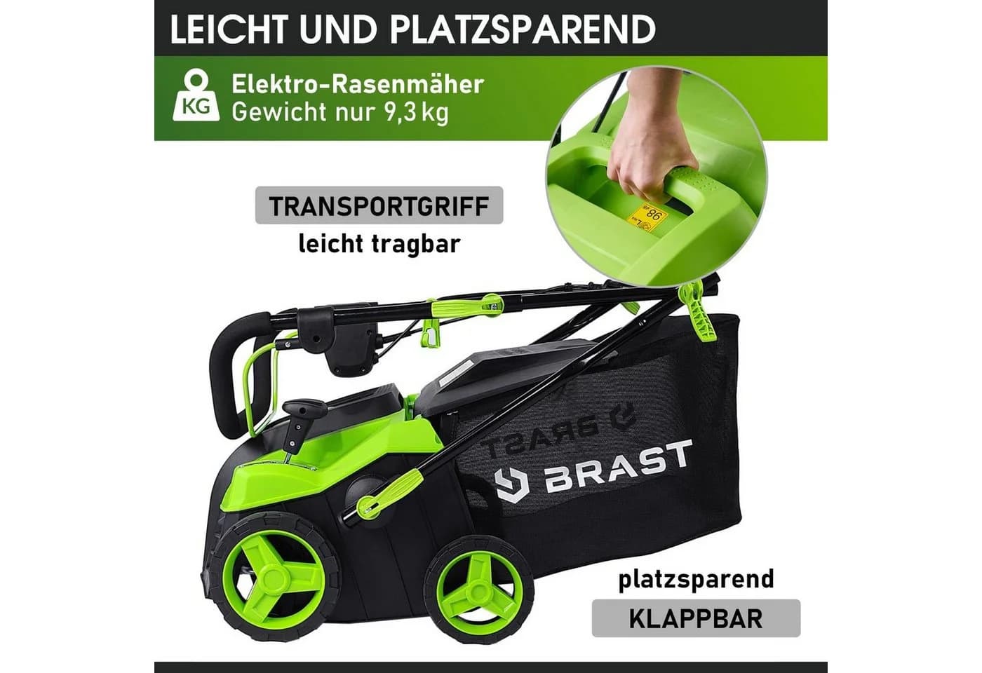 BRAST Elektro-Vertikutierer 1500 Watt 2in1 Vertikutierer und Rasenlüfter - Bild 4