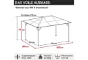BRAST Pavillon Summerdream Aluminium Grau Anthrazit mit Moskitonetz Bild 3