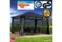 BRAST Pavillon Premium Aluminium Grau Anthrazit mit Moskitonetz Bild 1